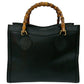 GUCCI Handbag leather black Bamboo