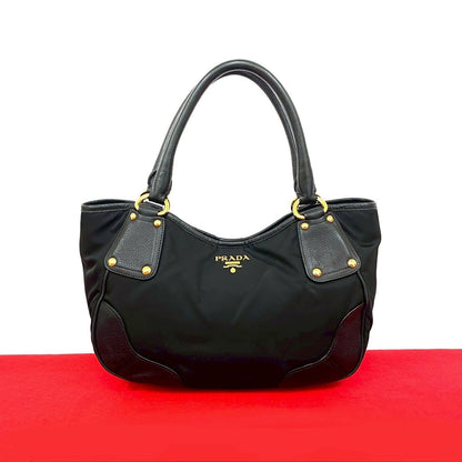 PRADA Tote Bag leather black