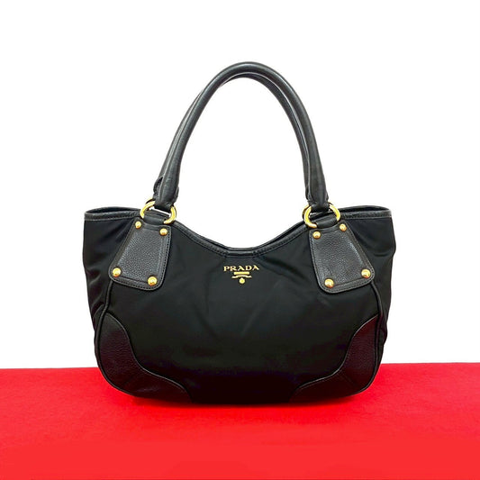 PRADA Tote Bag leather black