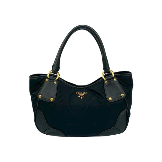 PRADA Tote Bag leather black