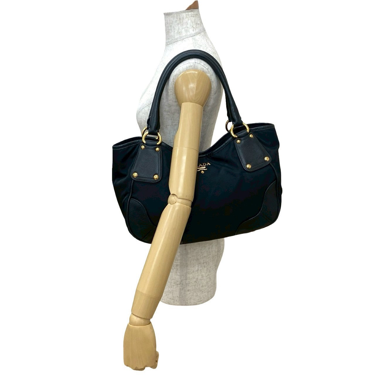 PRADA Tote Bag leather black