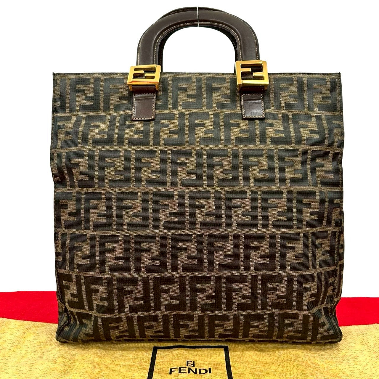 FENDI Handbag canvas Brown