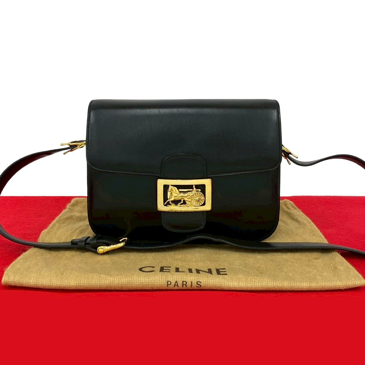 CELINE Shoulder Bag Calfskin black
