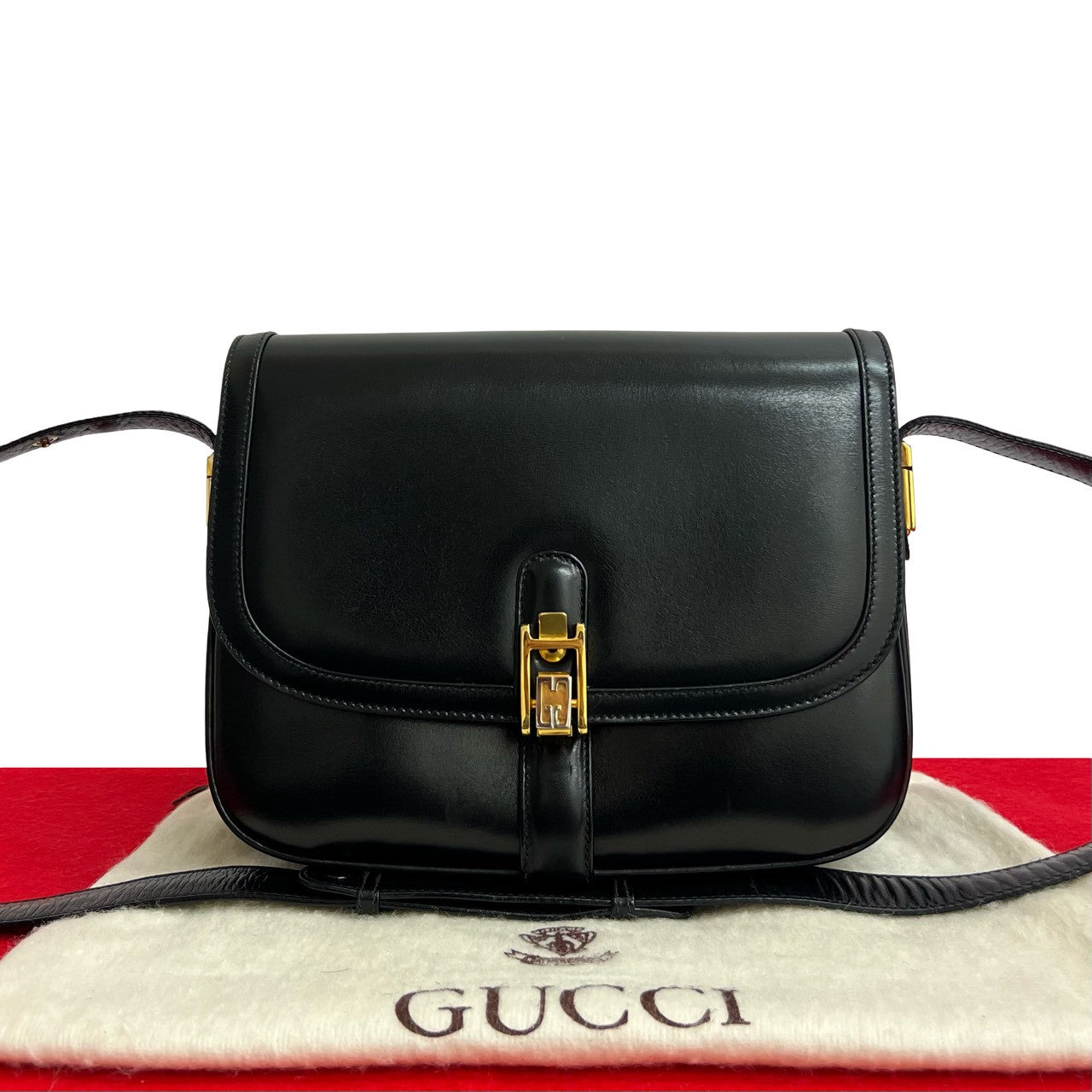 GUCCI Shoulder Bag leather black