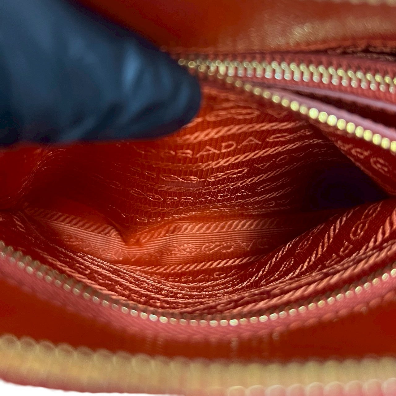 PRADA Shoulder Bag Patent leather Orange