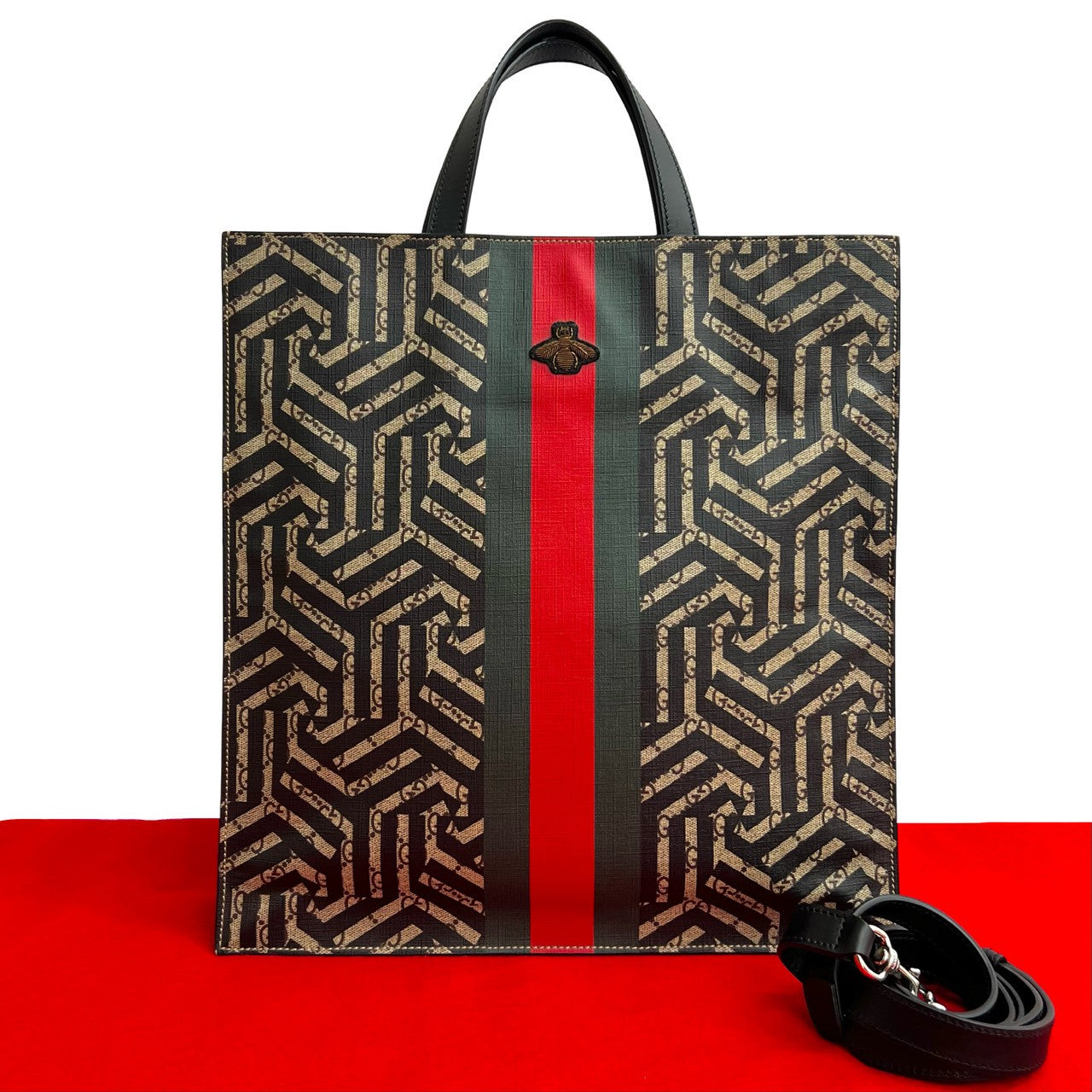 GUCCI Shoulder Bag PVC Brown GG Kaleido