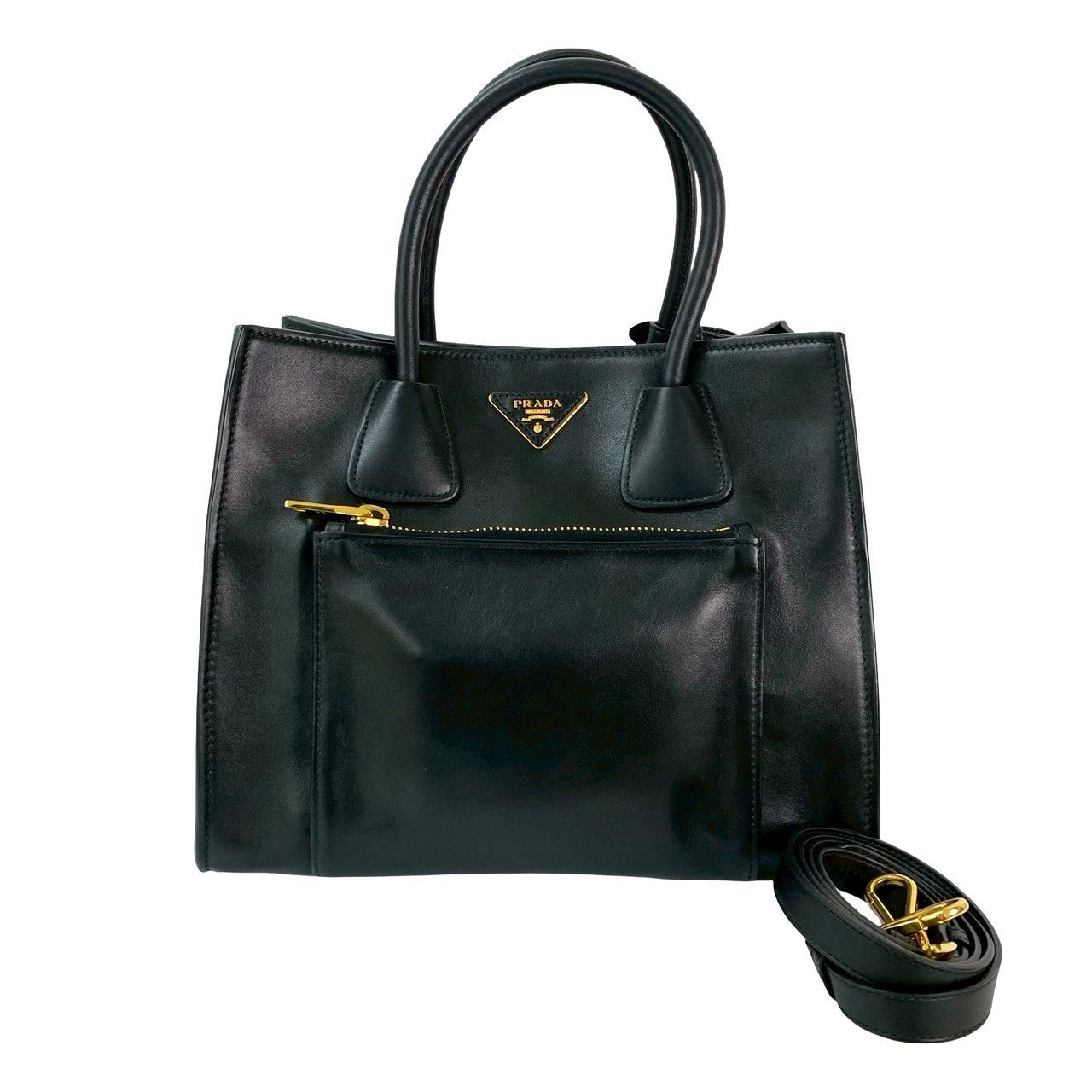 PRADA Shoulder Bag leather black