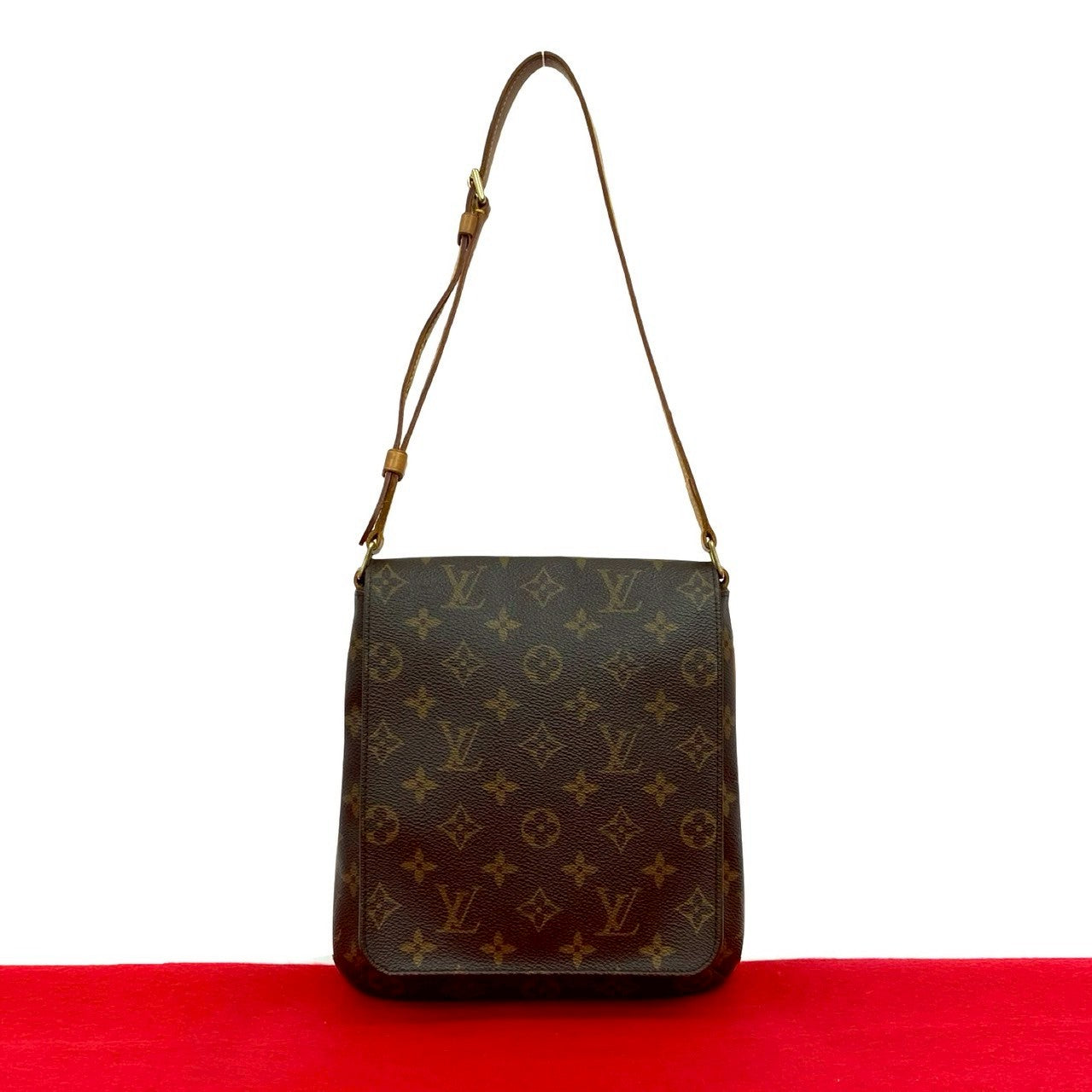 LOUIS VUITTON Shoulder Bag leather Brown Monogram Musette Salsa