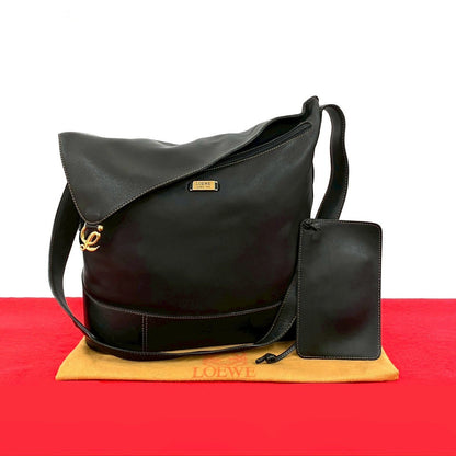 LOEWE Shoulder Bag leather black Anton