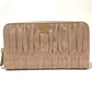 PRADA Ruched Long Wallet Beige