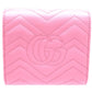 GUCCI Bifold Wallet 598629 leather pink Compact wallet GG Marmont Women Used Authentic