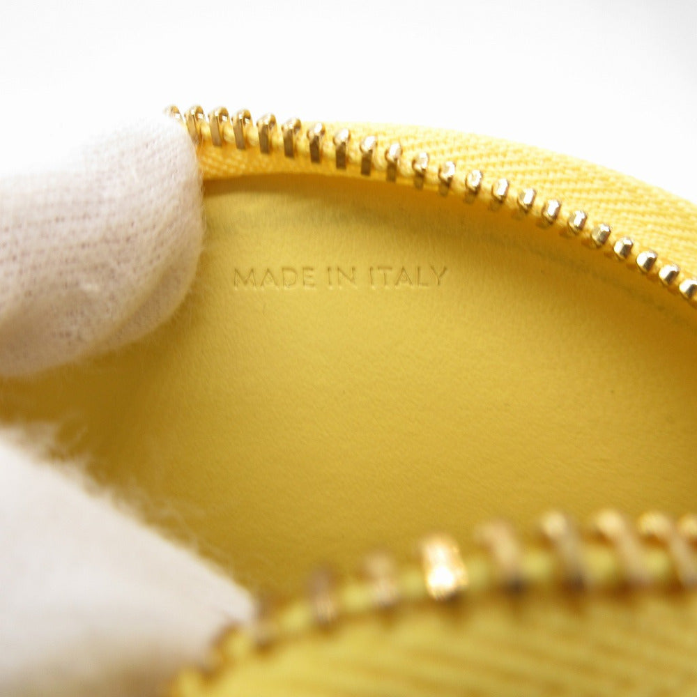 CELINE Coin case 10I483 leather yellow Triomphe unisex(Unisex) Used Authentic