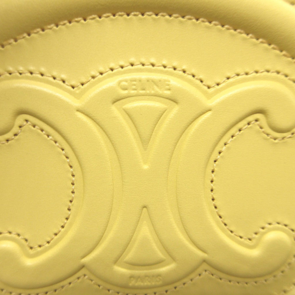 CELINE Coin case 10I483 leather yellow Triomphe unisex(Unisex) Used Authentic