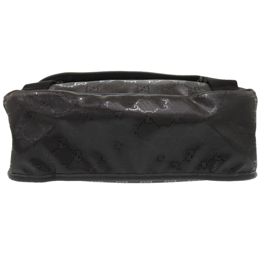 GUCCI Shoulder Bag 201732 PVC coated canvas black GG implementation Messenger bag mens Used Authentic