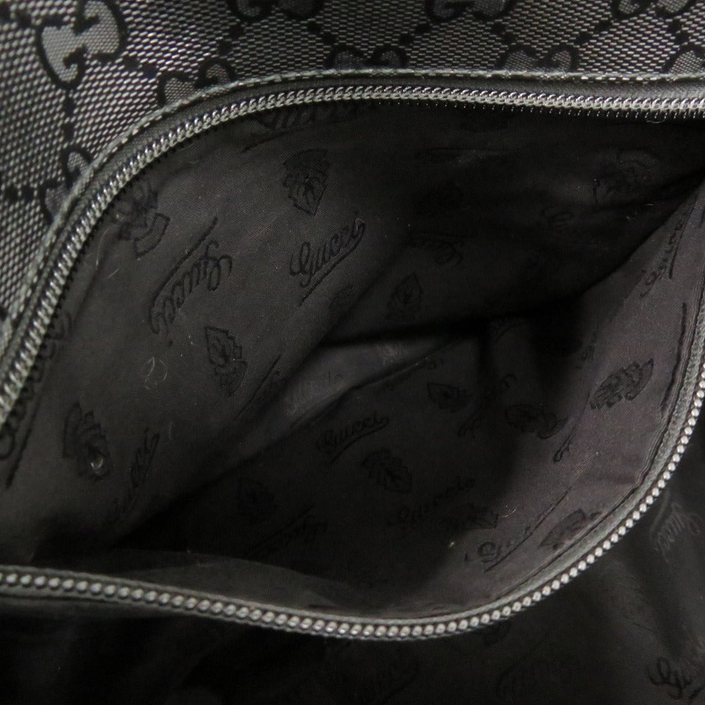GUCCI Shoulder Bag 201732 PVC coated canvas black GG implementation Messenger bag mens Used Authentic