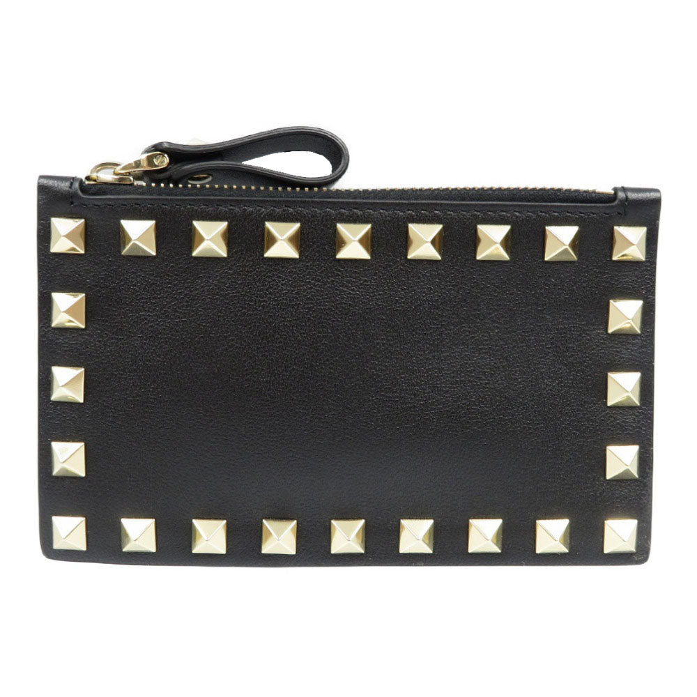 VALENTINO Coin case ZW2P0548BOL Calfskin black Women Used Authentic