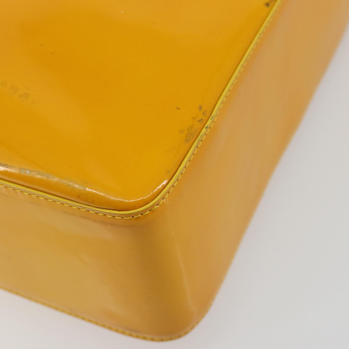 CHANEL Tote Bag Patent Leather Orange CC