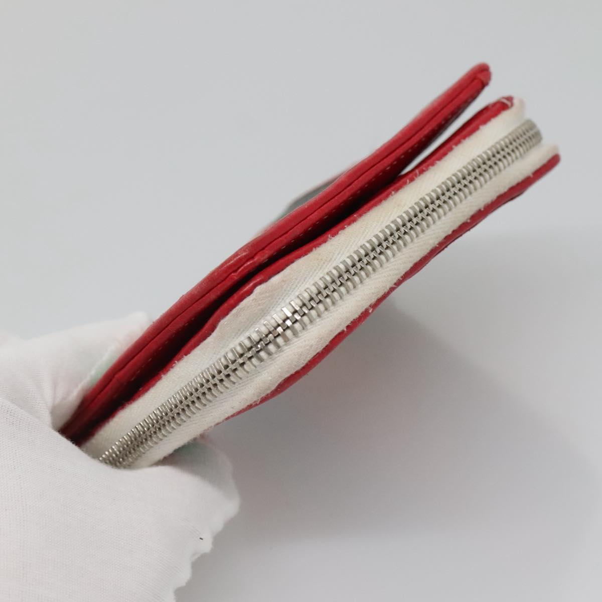 BALENCIAGA Bifold Wallet Leather Multicolor Red Silver