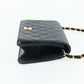 CHANEL Push Lock Chain Shoulder Bag Lambskin Navy Gold CC