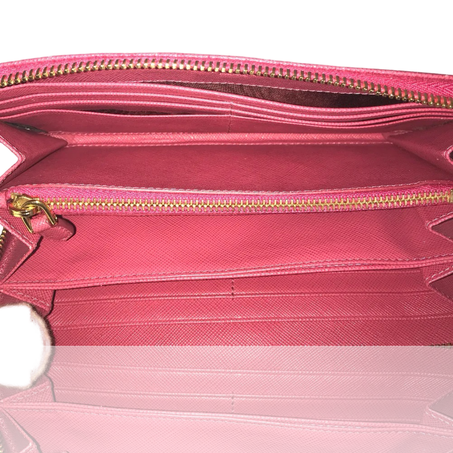 PRADA SAFFIANO ROUND ZIP WALLET