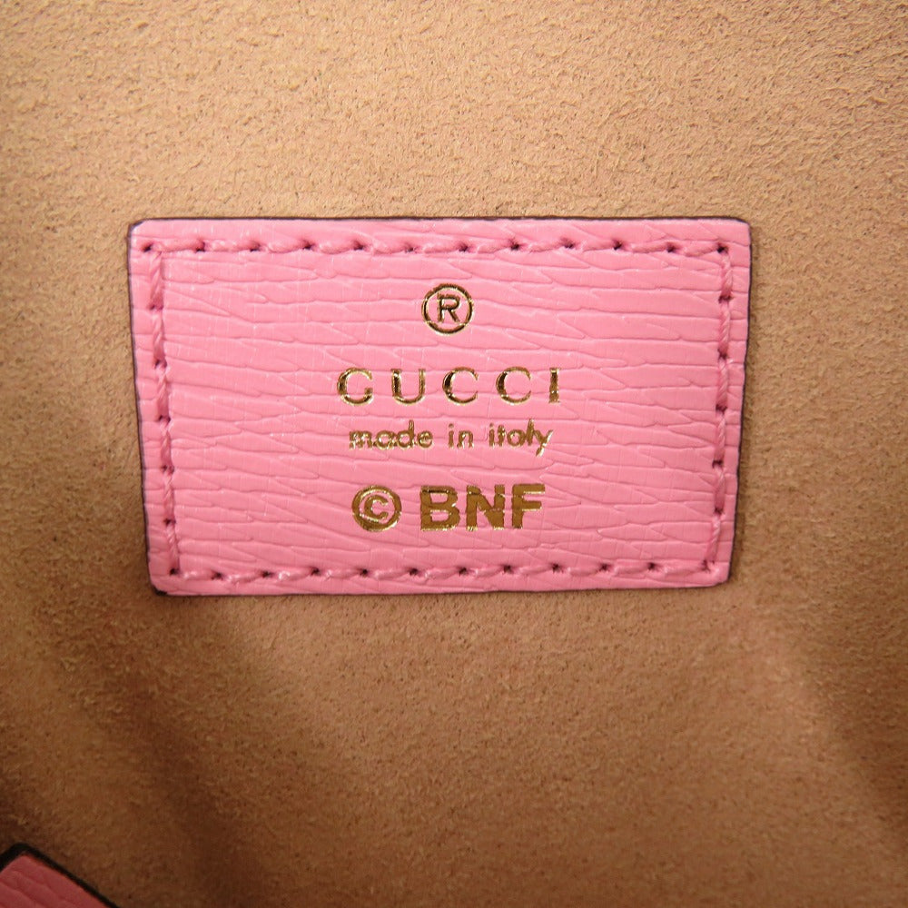 GUCCI Coin case 701062 leather pink x Banana Women Used Authentic
