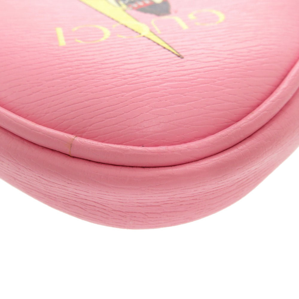 GUCCI Coin case 701062 leather pink x Banana Women Used Authentic