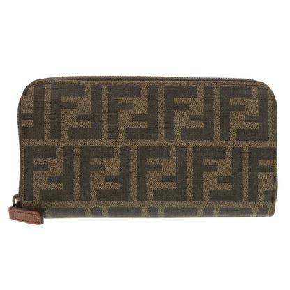 FENDI Long Wallet Purse 8M0024 PVC Brown Zucca Pattern