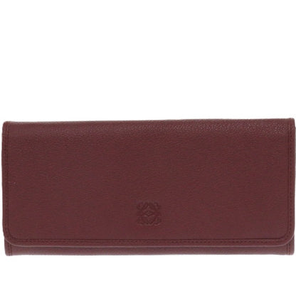 LOEWE Long Wallet Purse leather Bordeaux