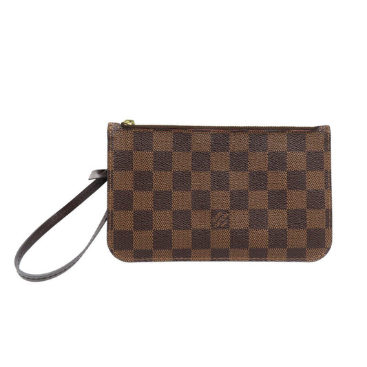 LOUIS VUITTON Pouch Damier canvas Brown Damier Neverfull Pouch for PM Women Used Authentic