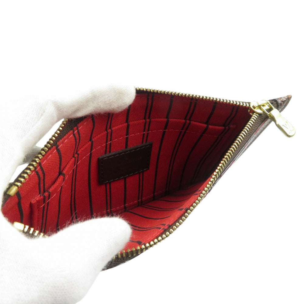 LOUIS VUITTON Pouch Damier canvas Brown Damier Neverfull Pouch for PM Women Used Authentic