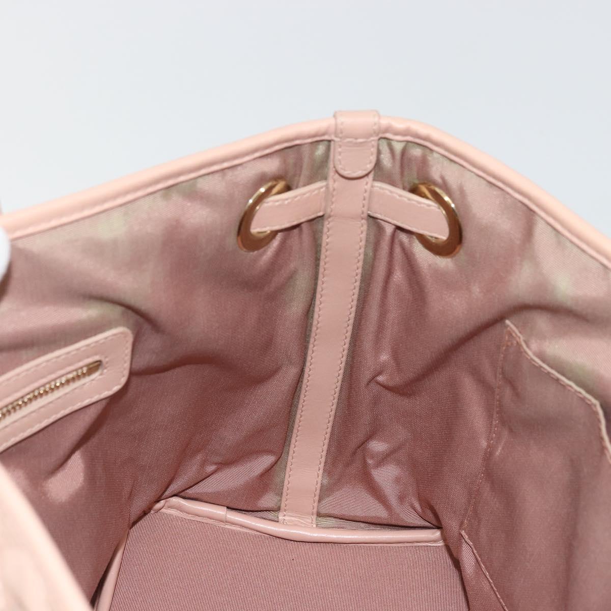 Christian Dior Cannage Panarea Hand Bag Coated Canvas Pink