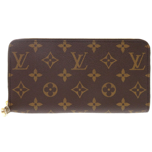 LOUIS VUITTON Long Wallet Purse M42616 Monogram canvas Brown Zip Around Monogram Zippy wallet Women Used Authentic