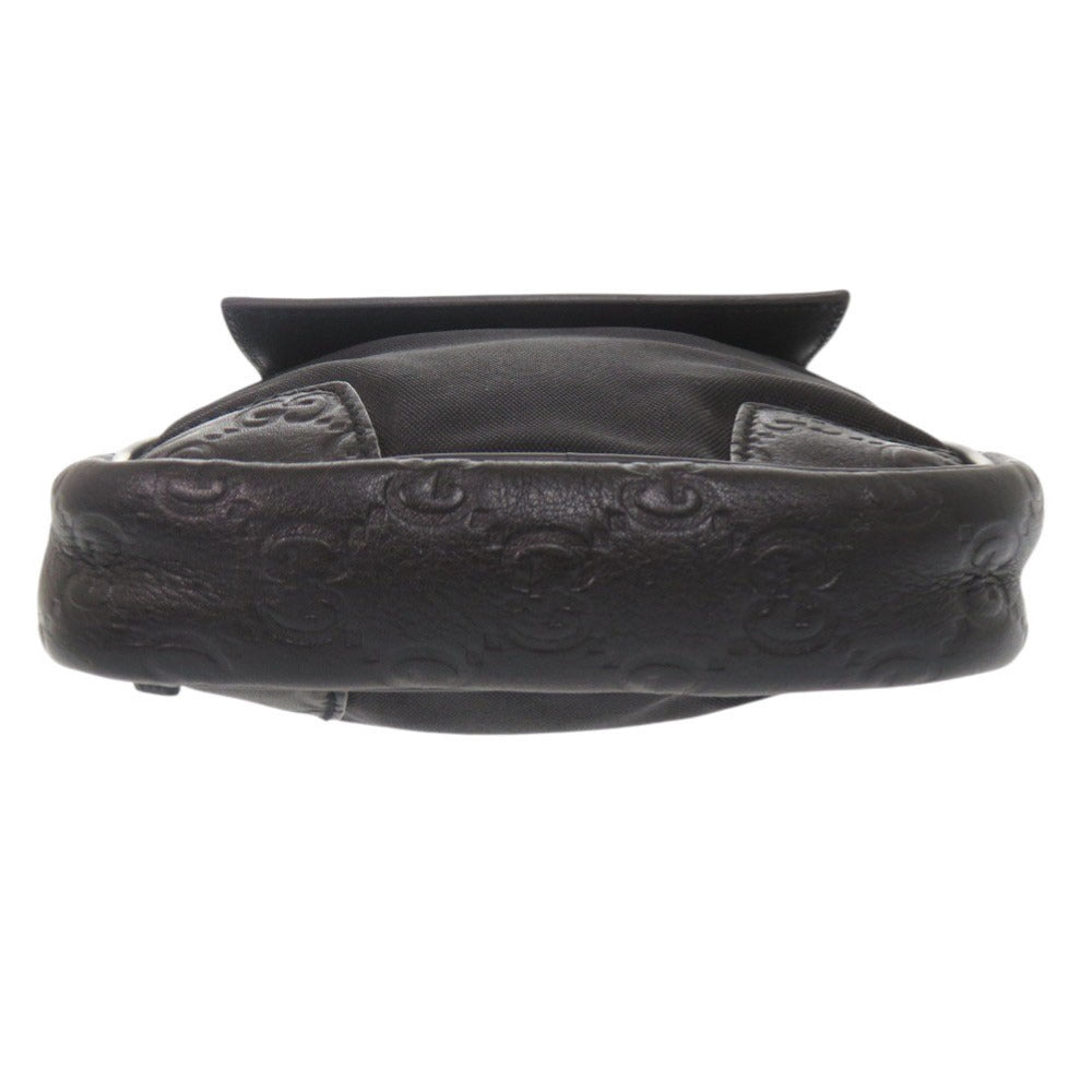 GUCCI Waist bag 161823 Nylon, Leather black Guccisima
