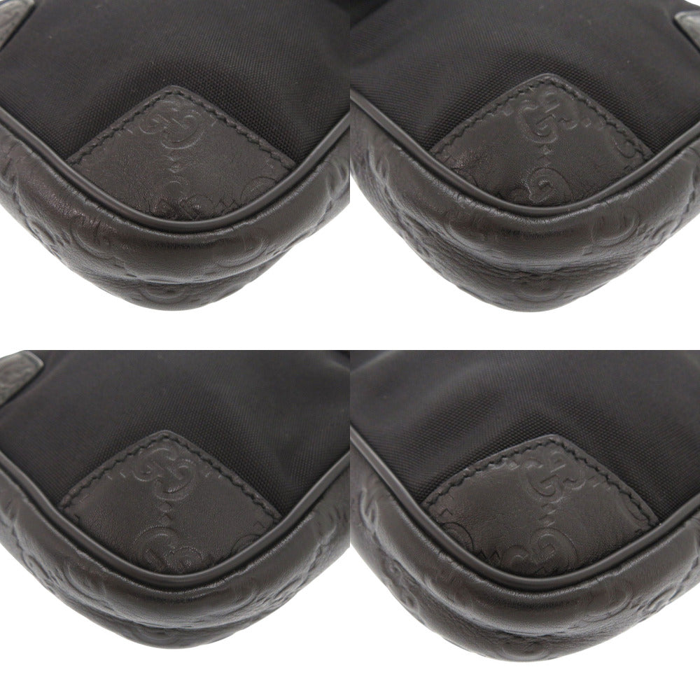 GUCCI Waist bag 161823 Nylon, Leather black Guccisima