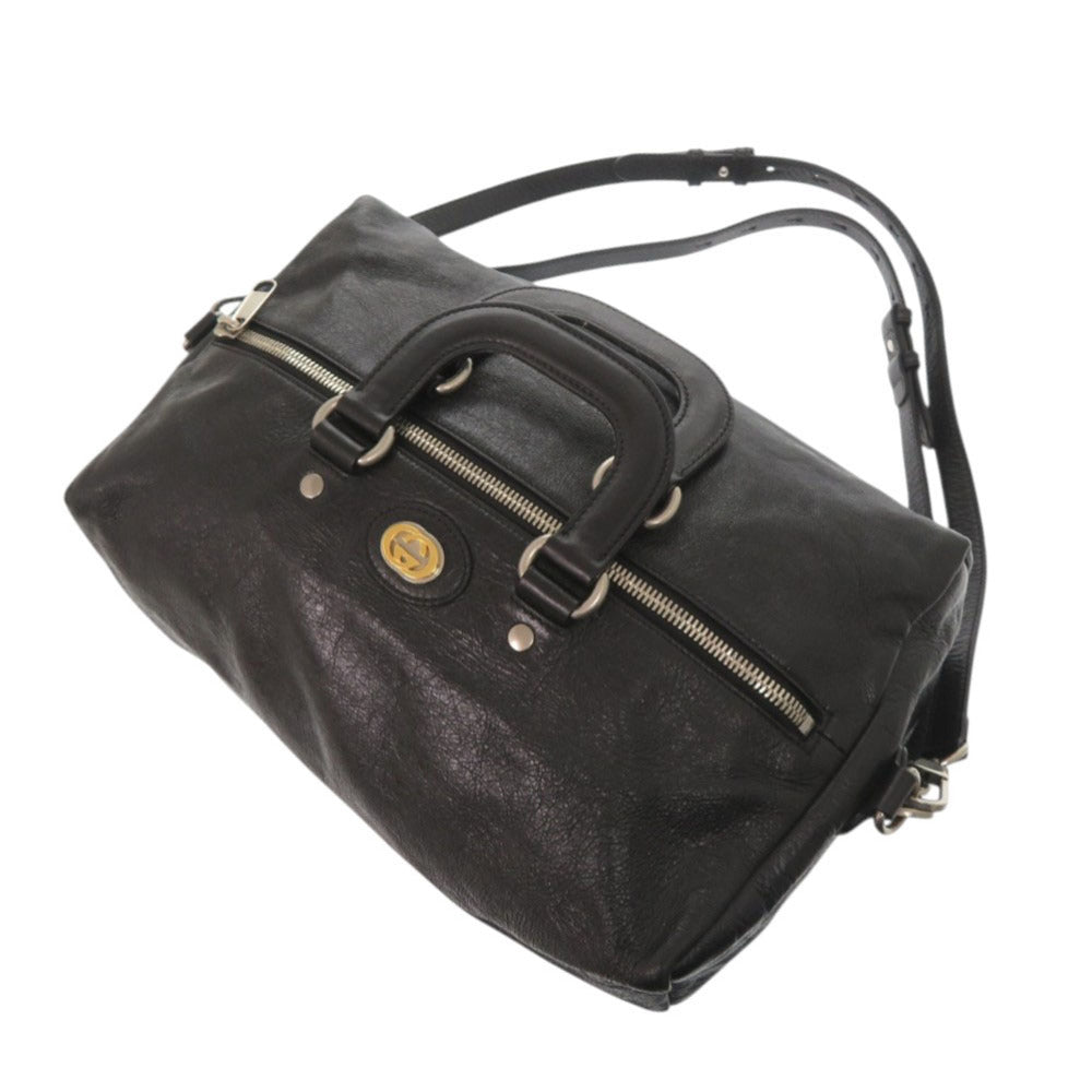 GUCCI Boston Duffel bag 587866 leather black Interlocking G