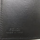 FENDI Tri-fold wallet 7M0280 leather black Compact wallet signature logo mens Used Authentic