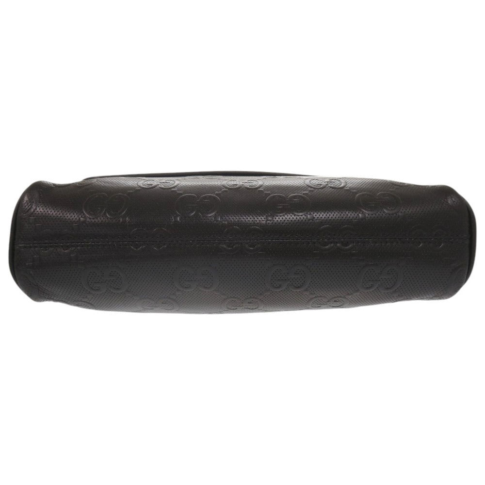 GUCCI Shoulder Bag 658565 leather black GG emboss