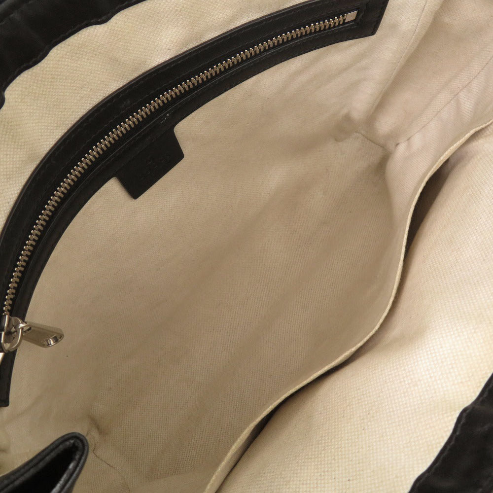 GUCCI Shoulder Bag 658565 leather black GG emboss