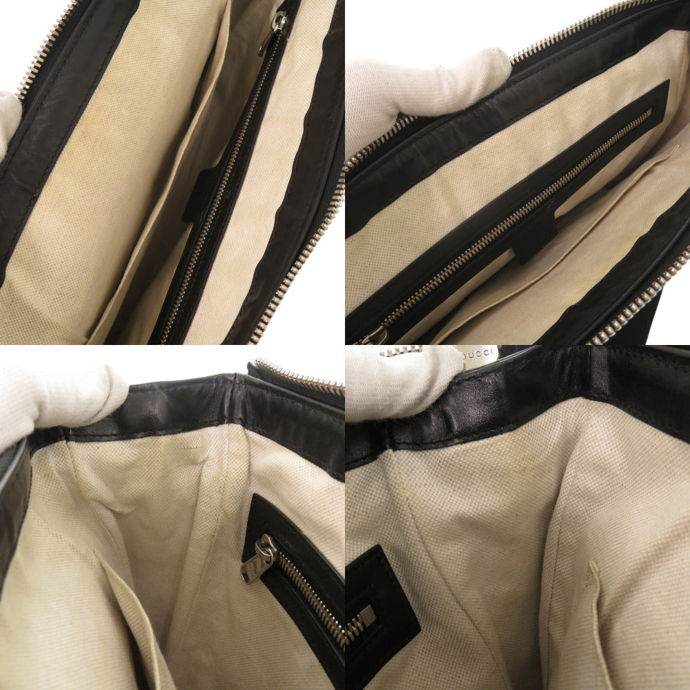 GUCCI Shoulder Bag 658565 leather black GG emboss