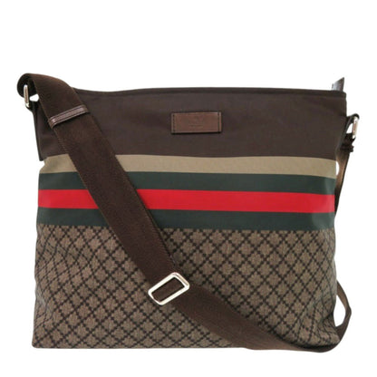 GUCCI Shoulder Bag 270410 Nylon, Leather Brown Diamante Sherry Line