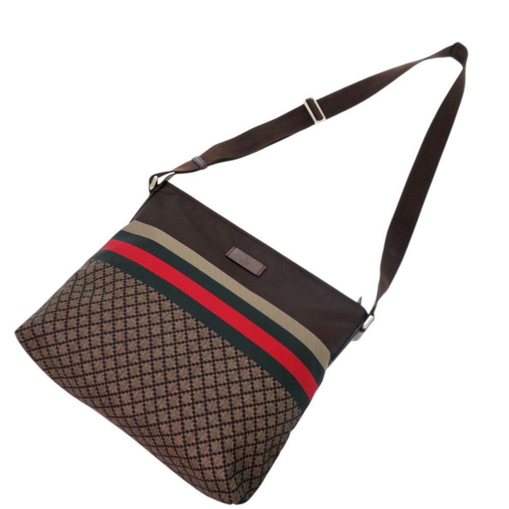 GUCCI Shoulder Bag 270410 Nylon, Leather Brown Diamante Sherry Line