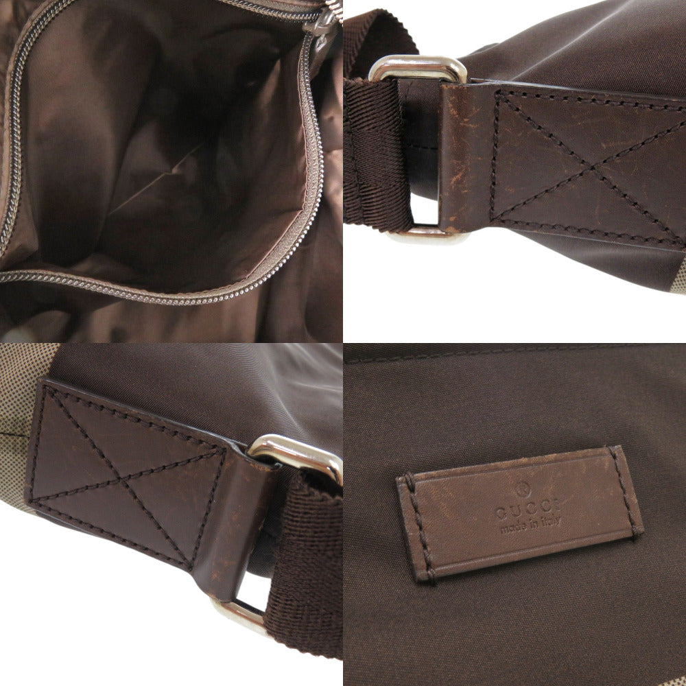 GUCCI Shoulder Bag 270410 Nylon, Leather Brown Diamante Sherry Line