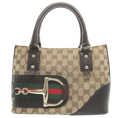 GUCCI Handbag 137475 GG canvas, leather beige Sherry Women(Unisex) Used Authentic