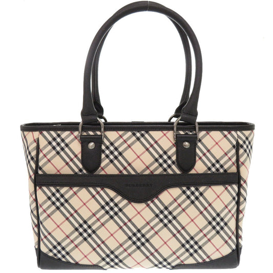 BURBERRY Handbag Canvas, Leather beige Nova Check Women Used Authentic