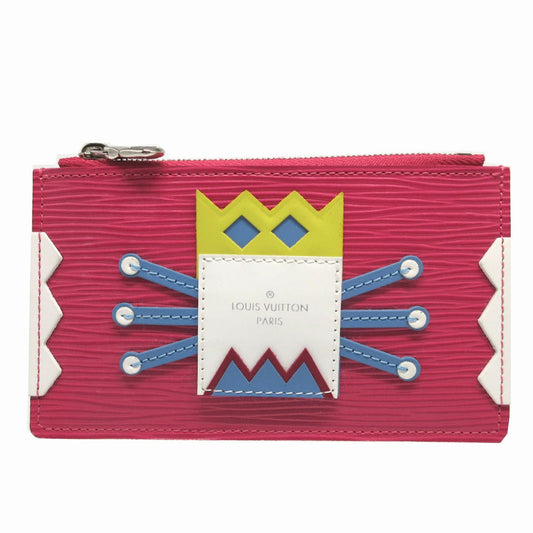 LOUIS VUITTON Coin case M60788 Epi Leather pink Epi Pochette Cle Tribal Mask unisex(Unisex) Used Authentic