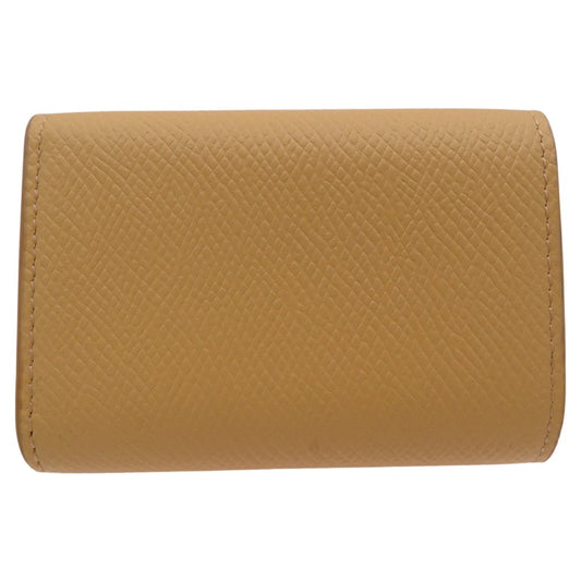 CELINE Tri-fold wallet 10E60 3BEL 11PO Calfskin yellow Folded Compact Wallet in Calfskin Yellow 10E60 3BEL 11PO Women Used Authentic