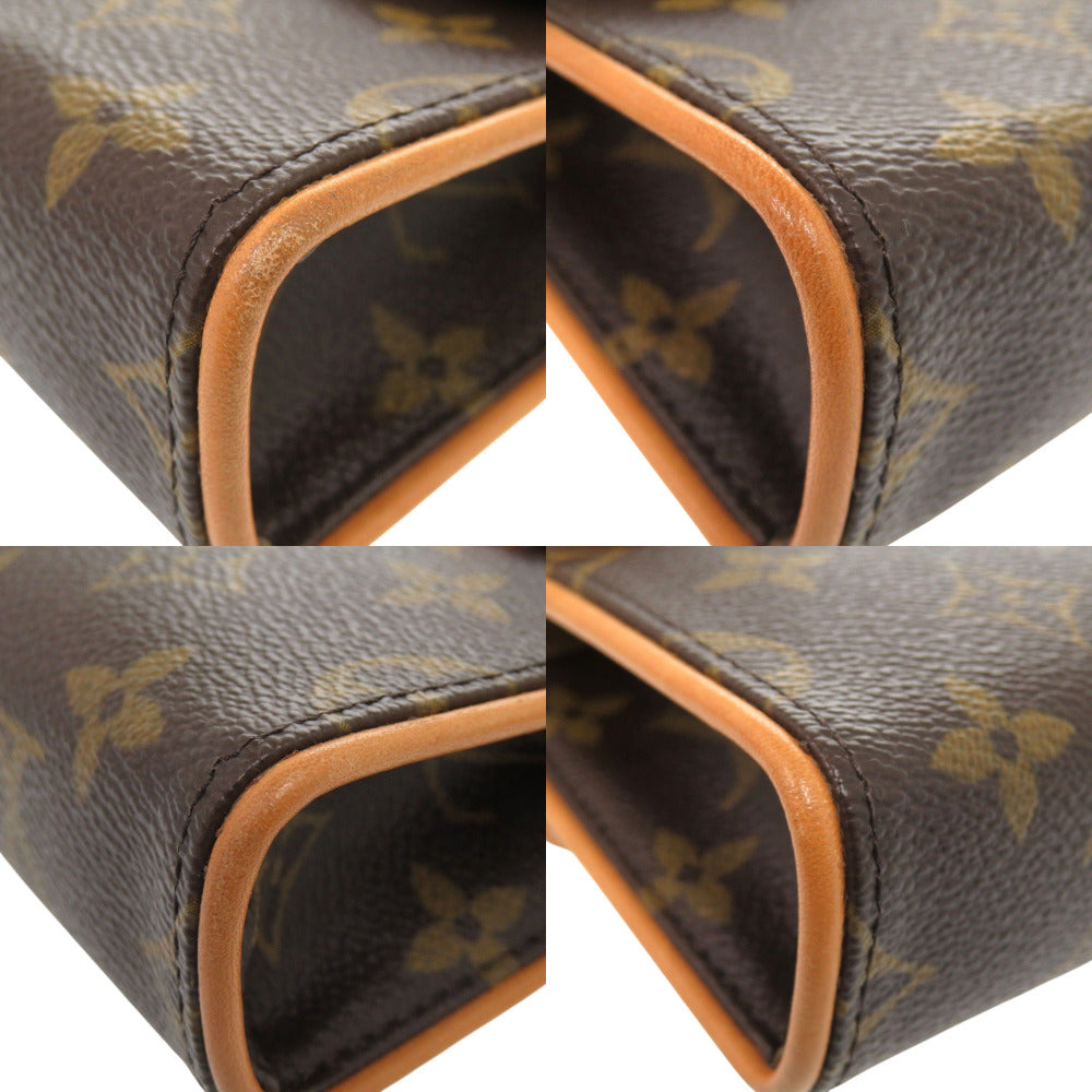 LOUIS VUITTON Waist bag M51855 Monogram canvas Brown Monogram Florentine XS Pochette Women XS Used Authentic
