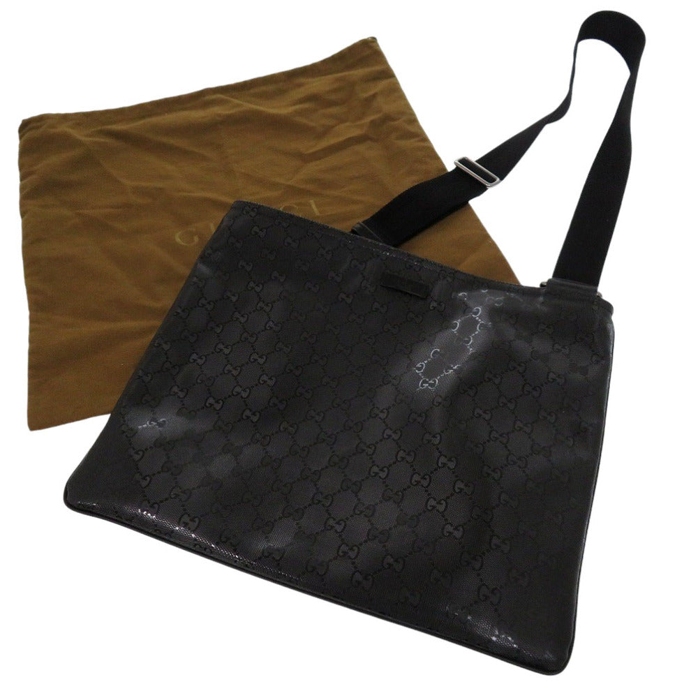 GUCCI Shoulder Bag Coated canvas, leather black Impreme Shoulder Bag mens Used Authentic
