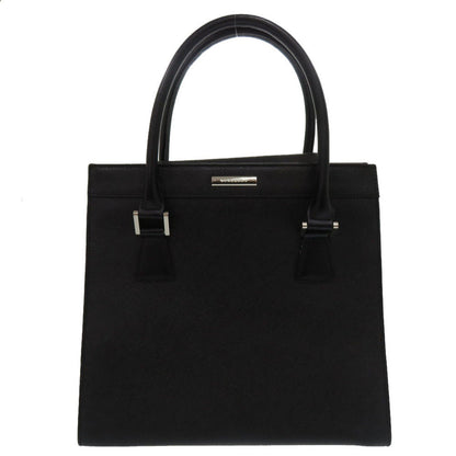 BURBERRY Handbag leather black Nova Check Women Used Authentic