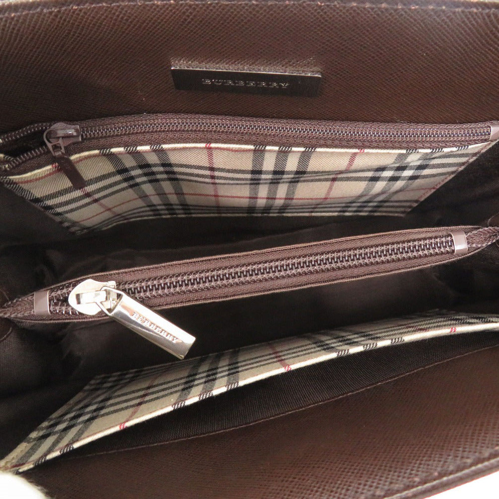 BURBERRY Tote Bag leather Brown Women Used Authentic
